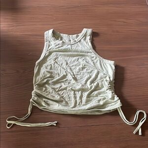 SO Cream Ruched Sleeveless Tank Top